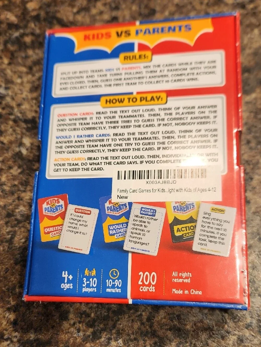 Kids vs Parents Family Game - Blue & Red